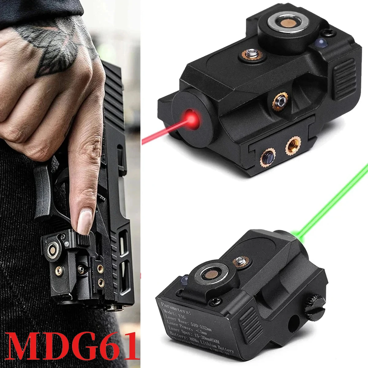 Mira láser táctica MDG61 en uso
