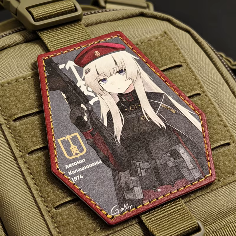 Parche táctico AK74M Girls' Frontline cuero PU estampado caliente UV - imagen 5