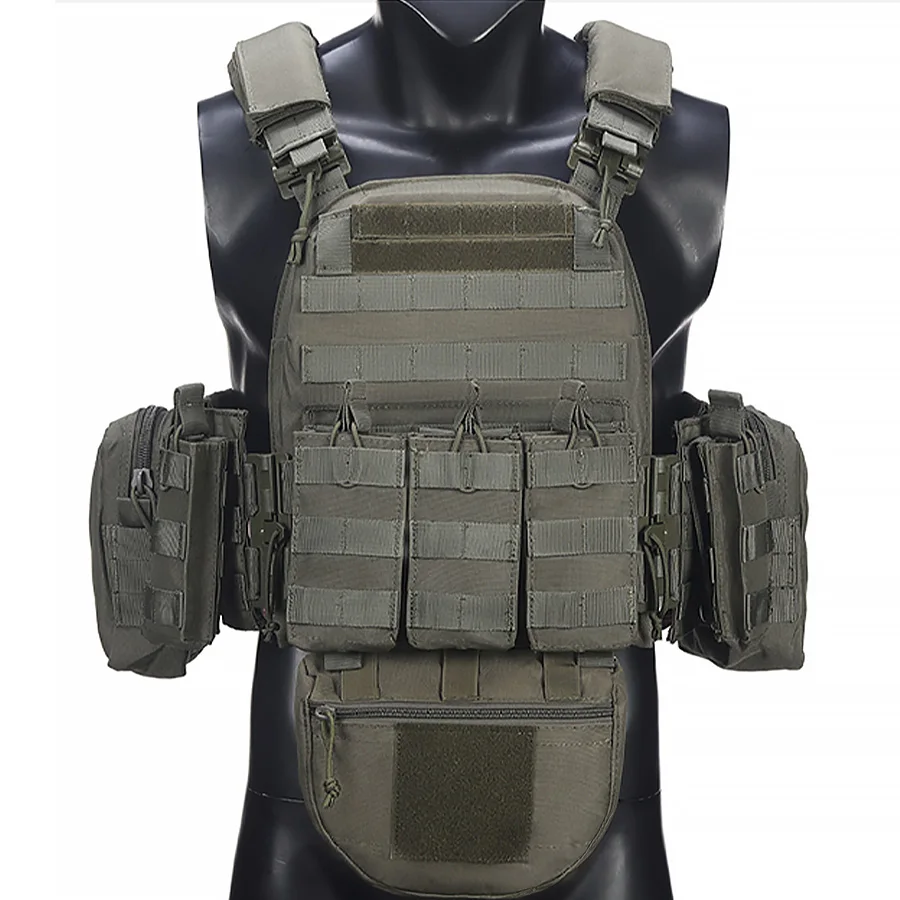 Chaleco MOLLE con triple bolsa de almacenamiento multifuncional