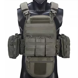 Chaleco MOLLE con triple bolsa de almacenamiento multifuncional