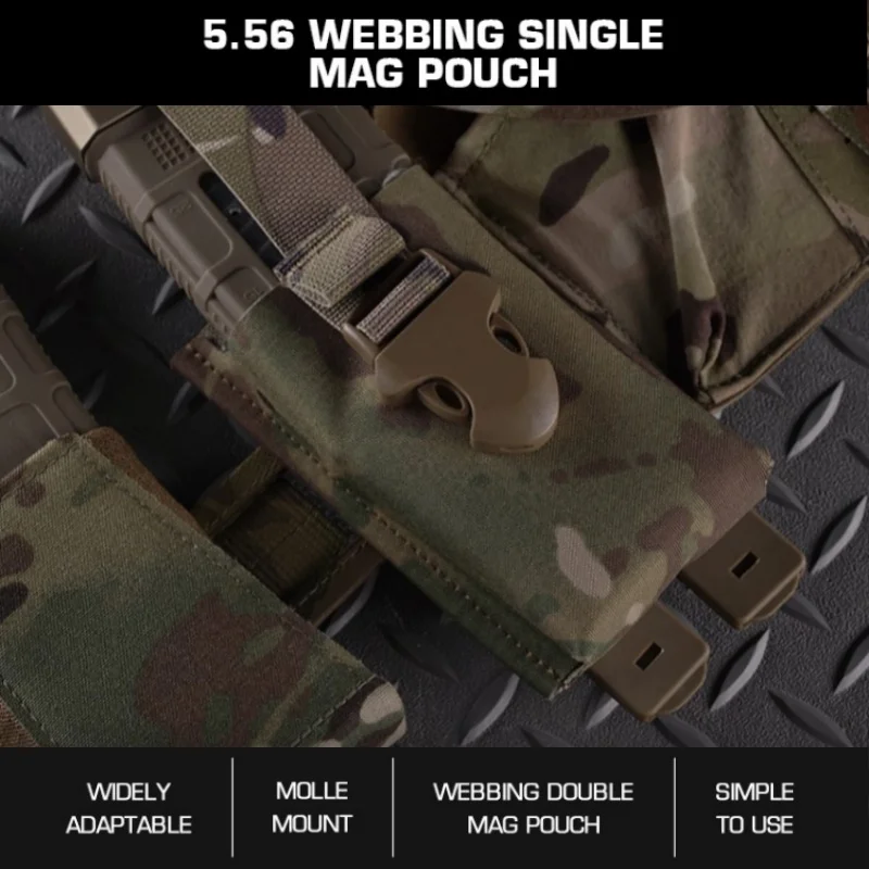 Portacargador individual 5.56 MOLLE – Funda táctica delgada