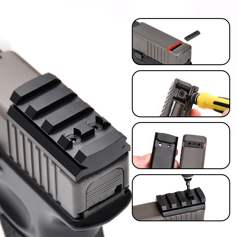 Placa montaje riel Picatinny pistola – base universal para punto rojo - imagen 5