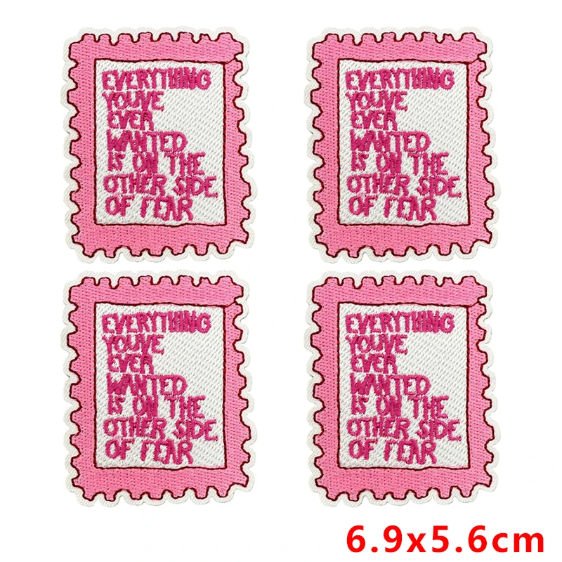 Parches termoadhesivos dibujos animados rosa con eslóganes positivos - imagen 2