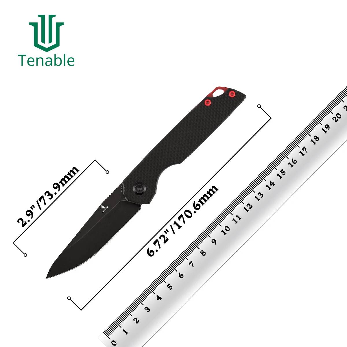 Cuchillo plegable Tenable B2005 Warrior Nitro-V G10/Micarta campamento - imagen 2