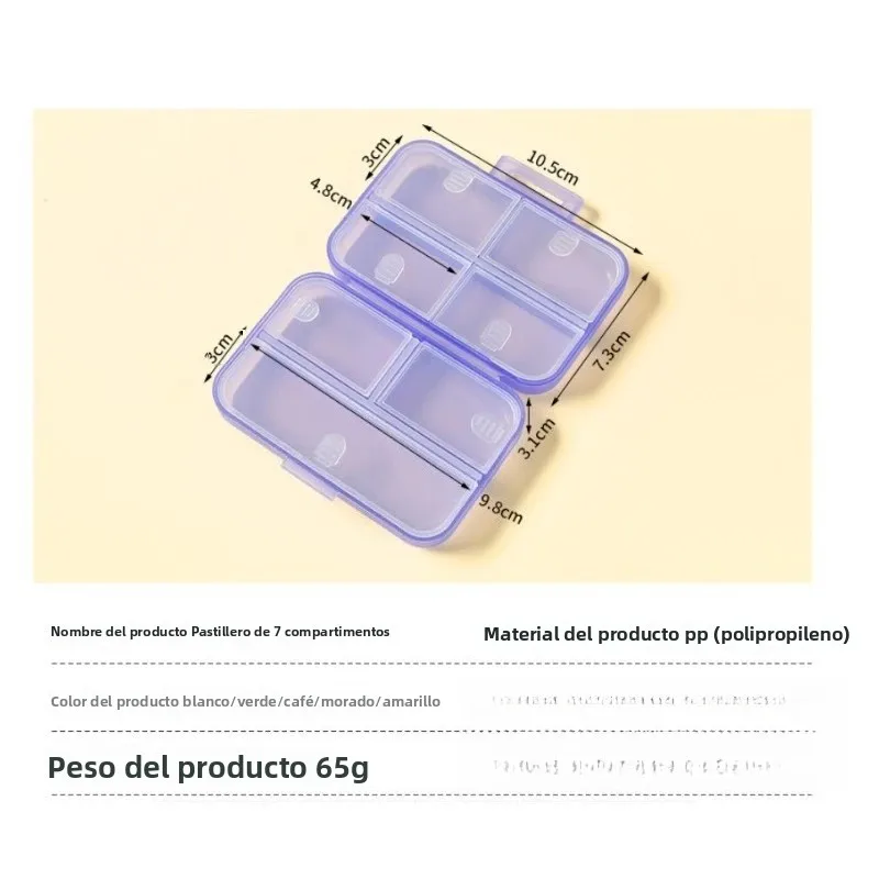 Pastillero portátil organizador de medicación semanal de viaje - imagen 3