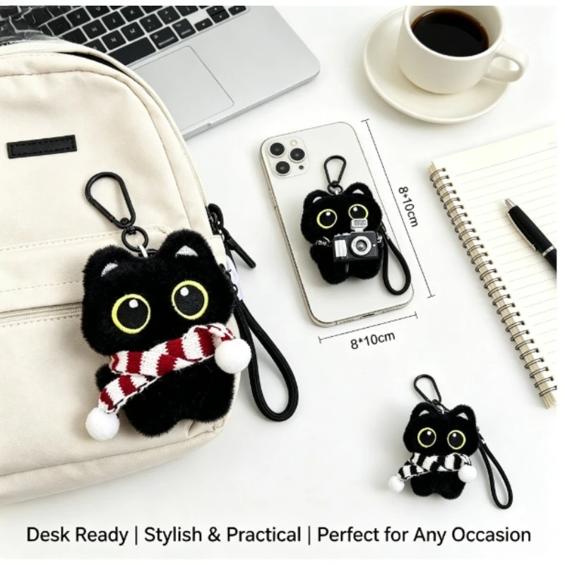 Luo Xiaohei llavero peluche gato - colgante mini para mochila - imagen 2