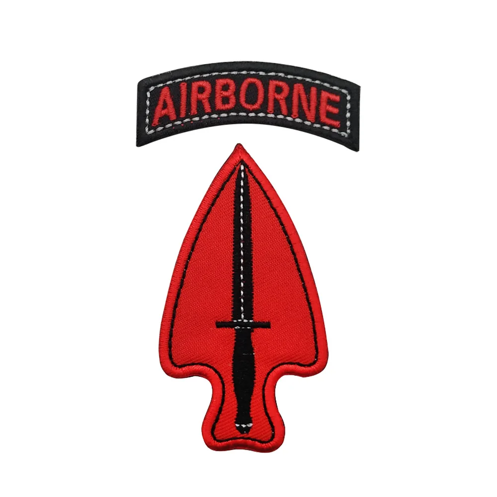 Parche táctico Airborne con letras bordadas y velcro para mochila - imagen 3