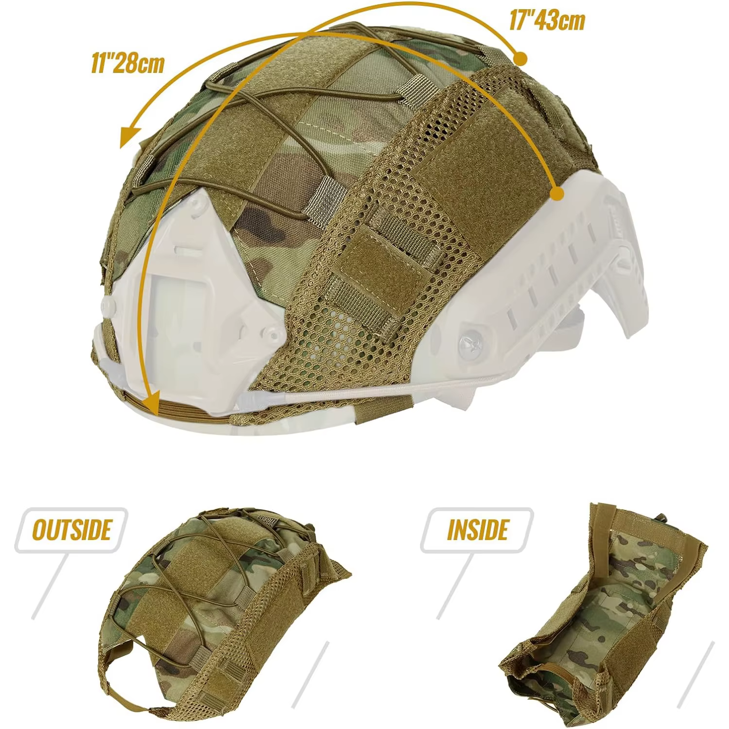BOOIU funda táctica para casco Ops-Core CS camuflaje - imagen 2