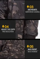 Chaqueta táctica softshell impermeable para hombre en invierno