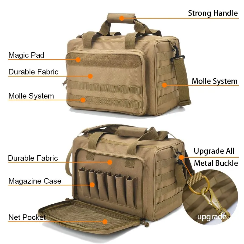Funda táctica MOLLE para pistola de nylon negra, bandolera sniper - imagen 4