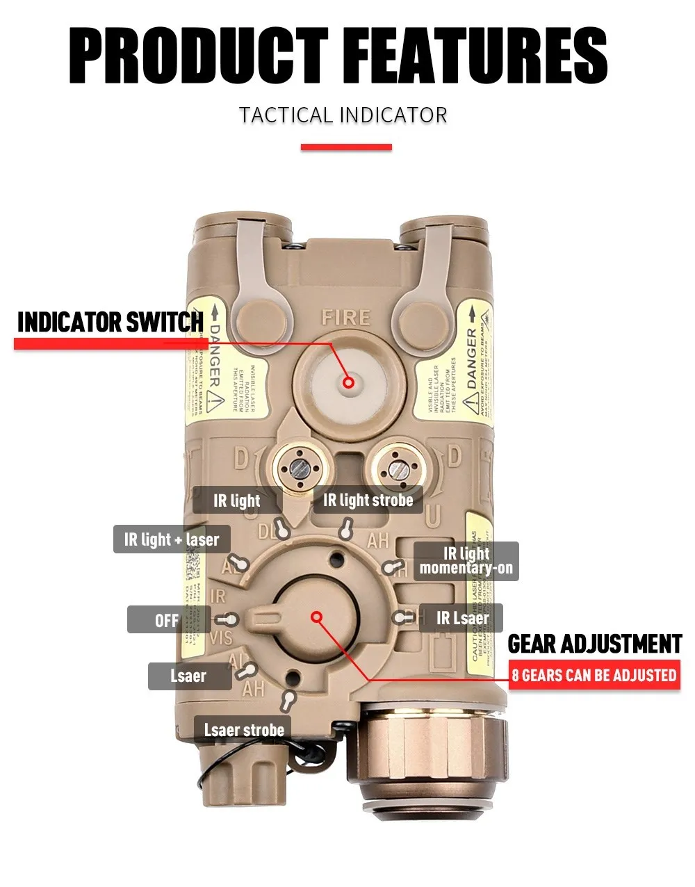 Comparación de colores de láser disponibles