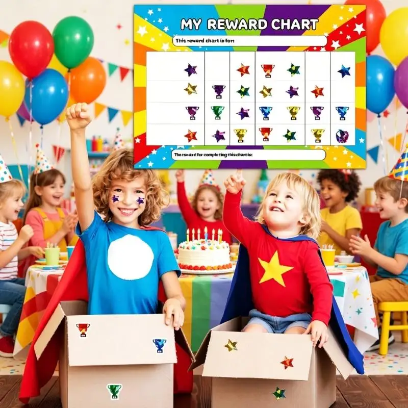 Pegatina táctica de estrella colorida con tarjeta recompensas infantil - imagen 5