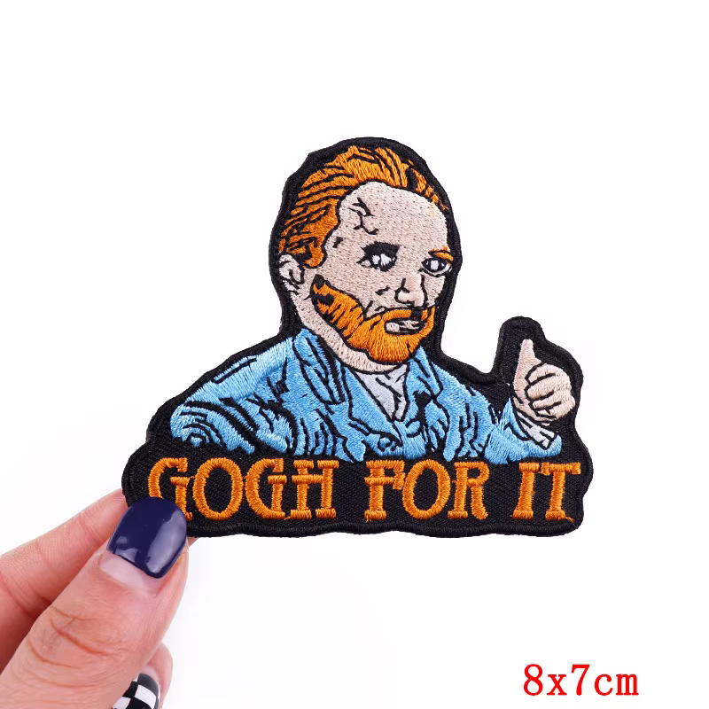 Parche termoadhesivo bordado corazón Van Gogh para coser o planchar - imagen 2