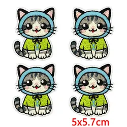 Parche termoadhesivo bordado corgi, bulldog y gatito para ropa