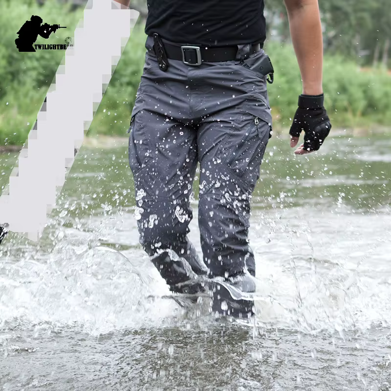 Pantalones tácticos de secado rápido elásticos con bolsillos cargo - imagen 3