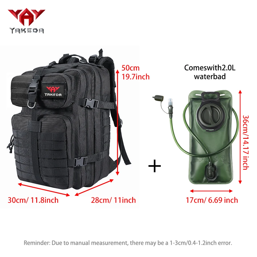 YAKEDA Mochila táctica de hidratación con correa ajustable - imagen 3