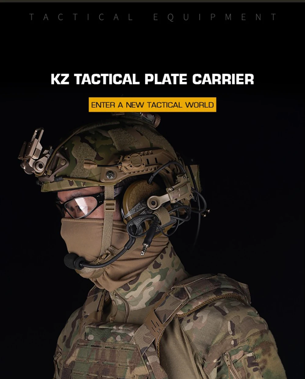 Chaleco táctico KZ con diseño de perfil bajo y sistema MOLLE