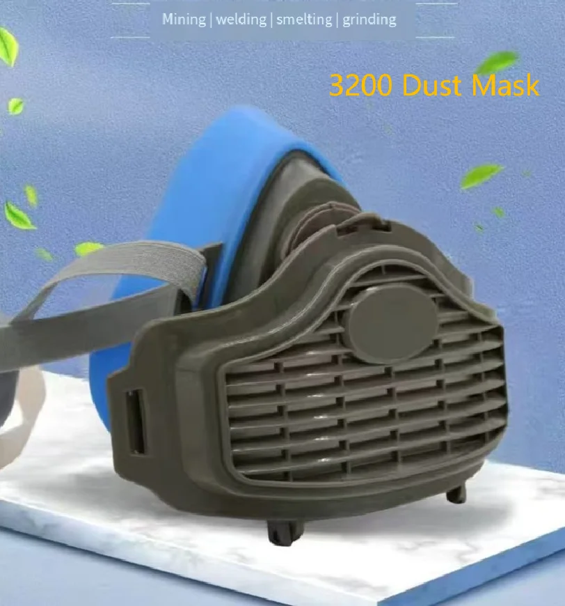 Respirador media máscara gel sílice anti polvo para pintura carpintería - imagen 3