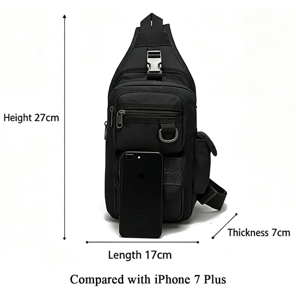 Bolso bandolera táctico para pistola de nailon 600D, ajustable y desmontable