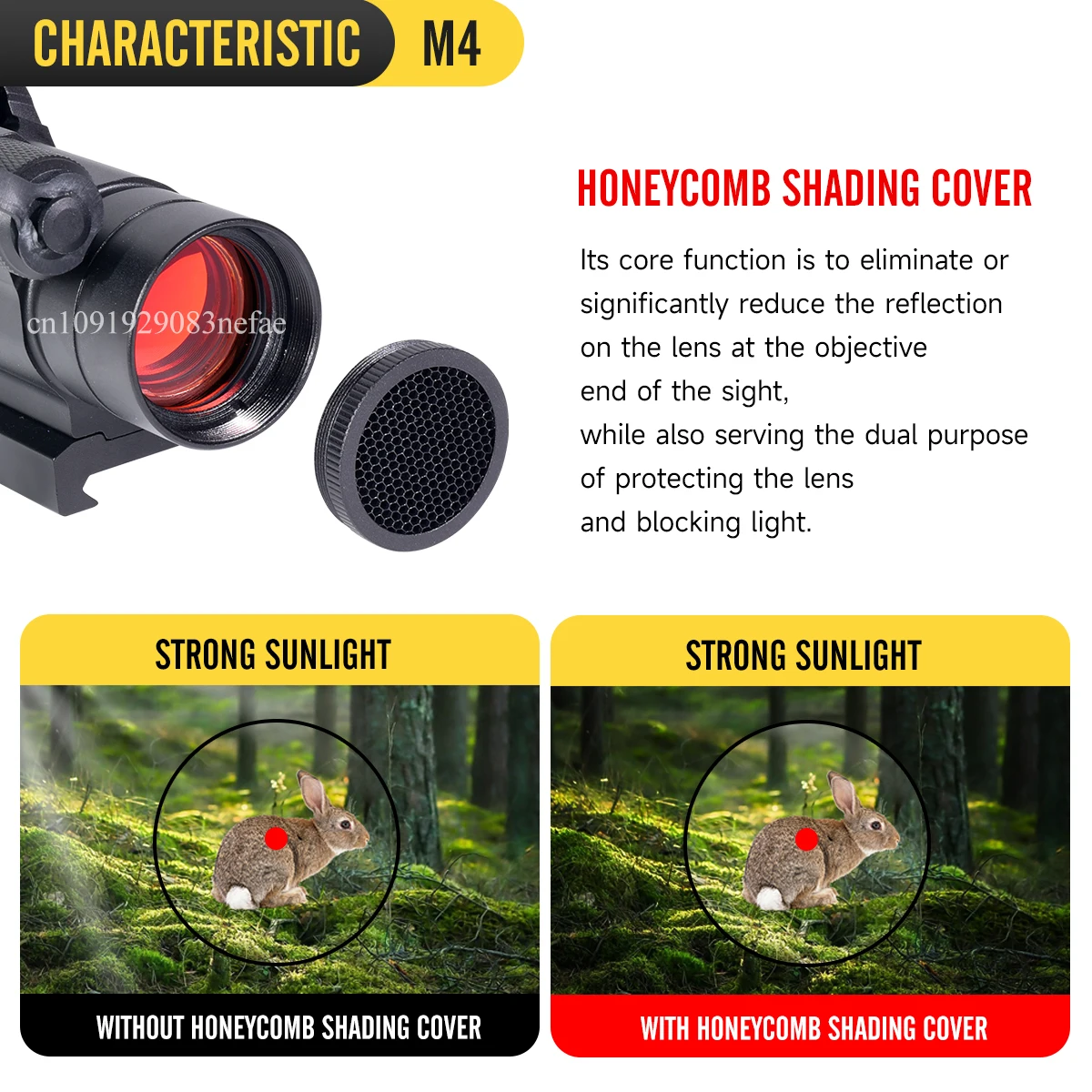 Mira reflex táctica M4 puntos rojos para caza aire libre base ajustable - imagen 2