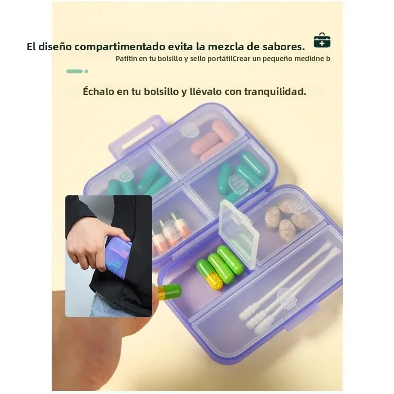 Organizador de medicamentos compacto para botiquín viaje portátil - imagen 4
