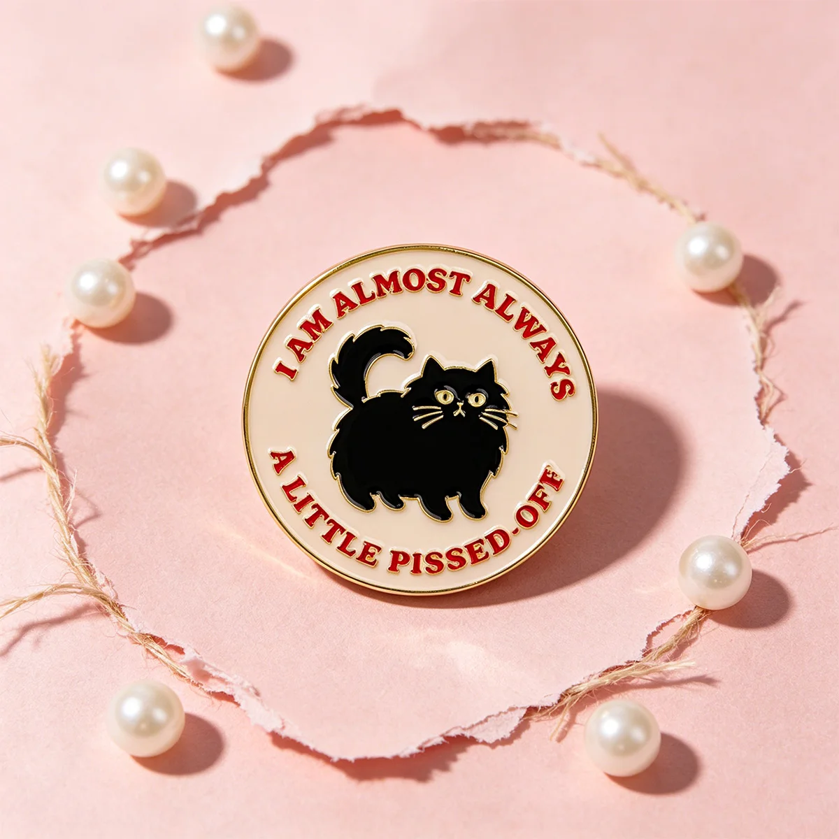 Pin esmalte táctico gato negro con frase para gorra y chaqueta - imagen 4