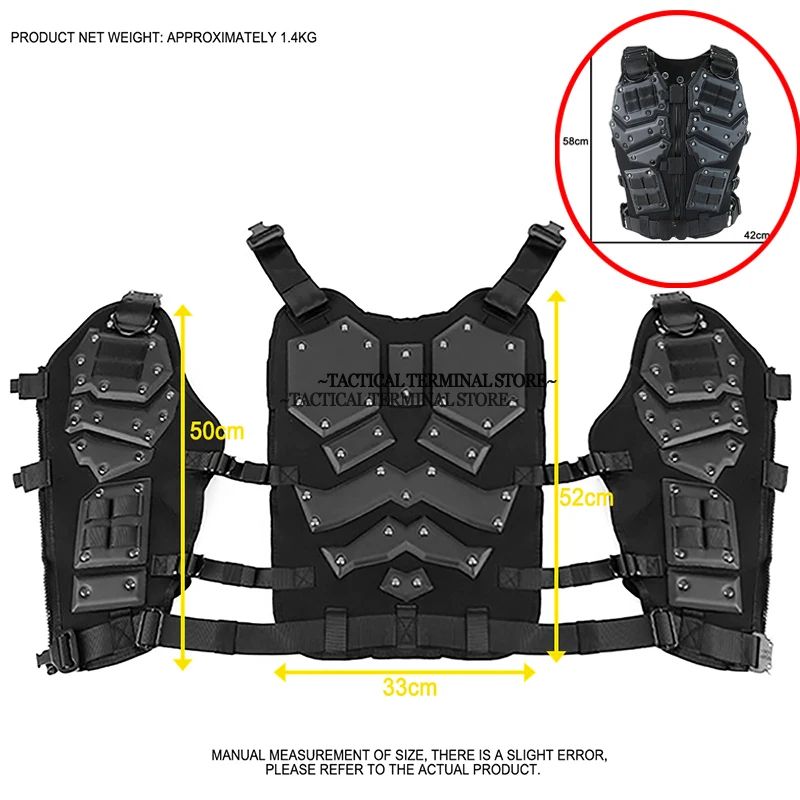 KING KONG Chaleco táctico plate carrier ajustable MOLLE airsoft - imagen 4
