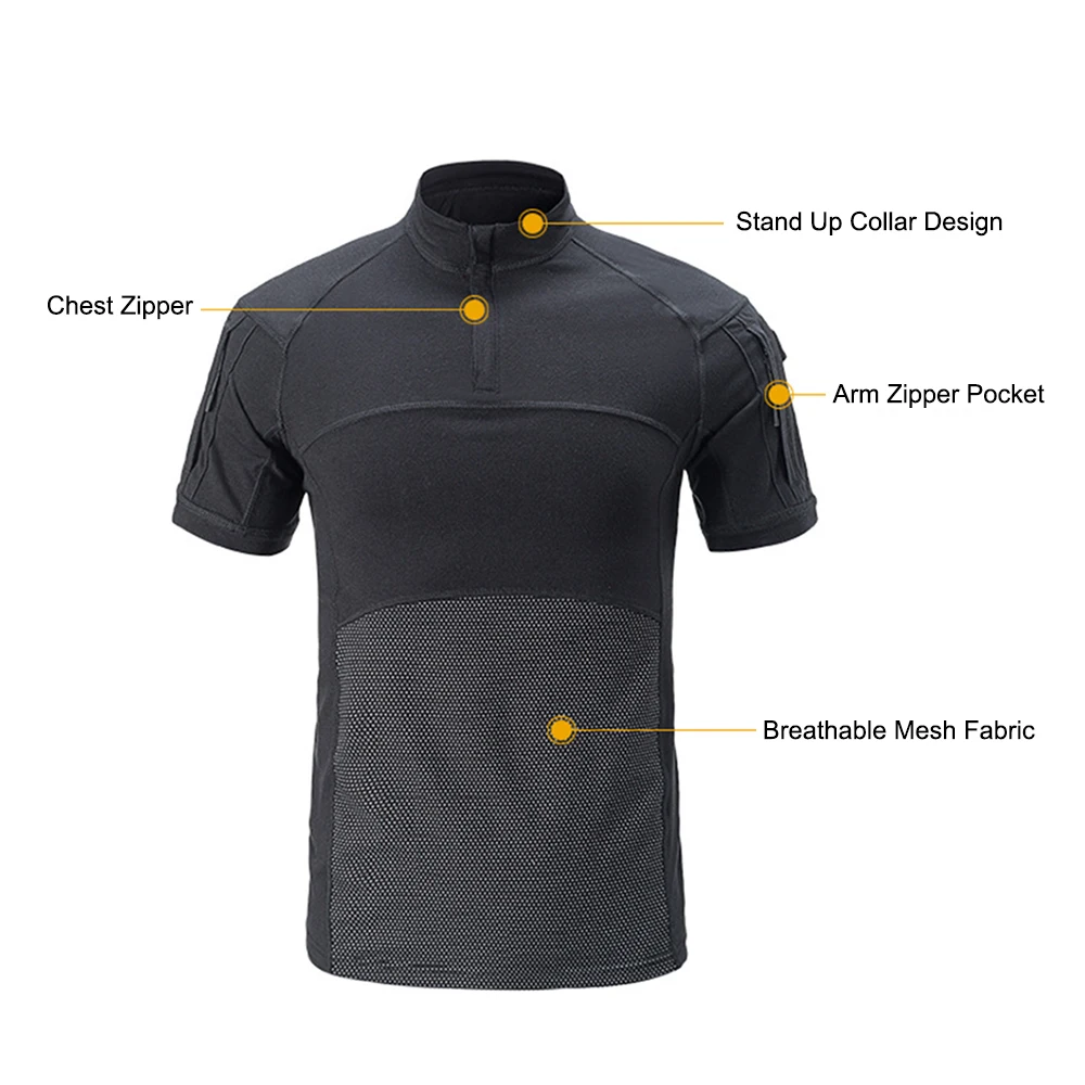 Camiseta táctica camuflaje manga corta transpirable para entrenamiento - imagen 3