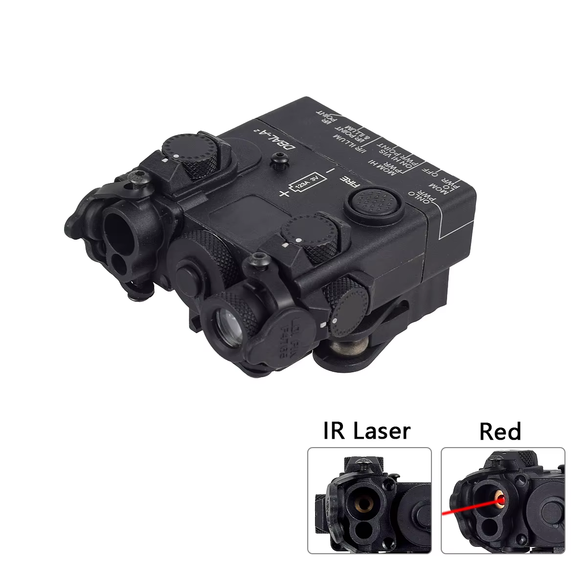 Linterna táctica DBAL-A2 mira láser roja/verde PEQ-15 para rifle airsoft - imagen 3