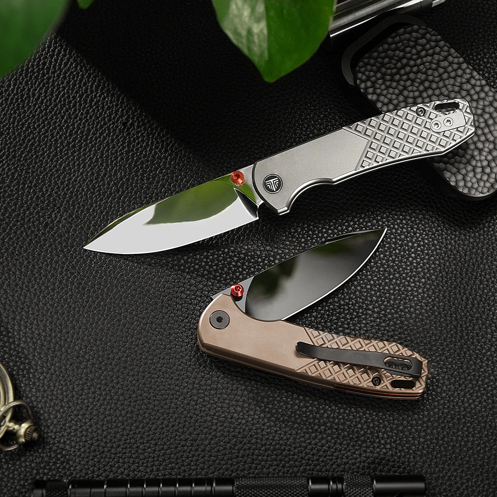 TRIVISA Dragonfly-M cuchillo plegable EDC M390 titanio espejo - imagen 2