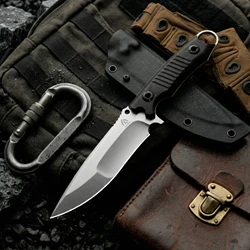 Cuchillo de supervivencia fijo en acero para exteriores y emergencias