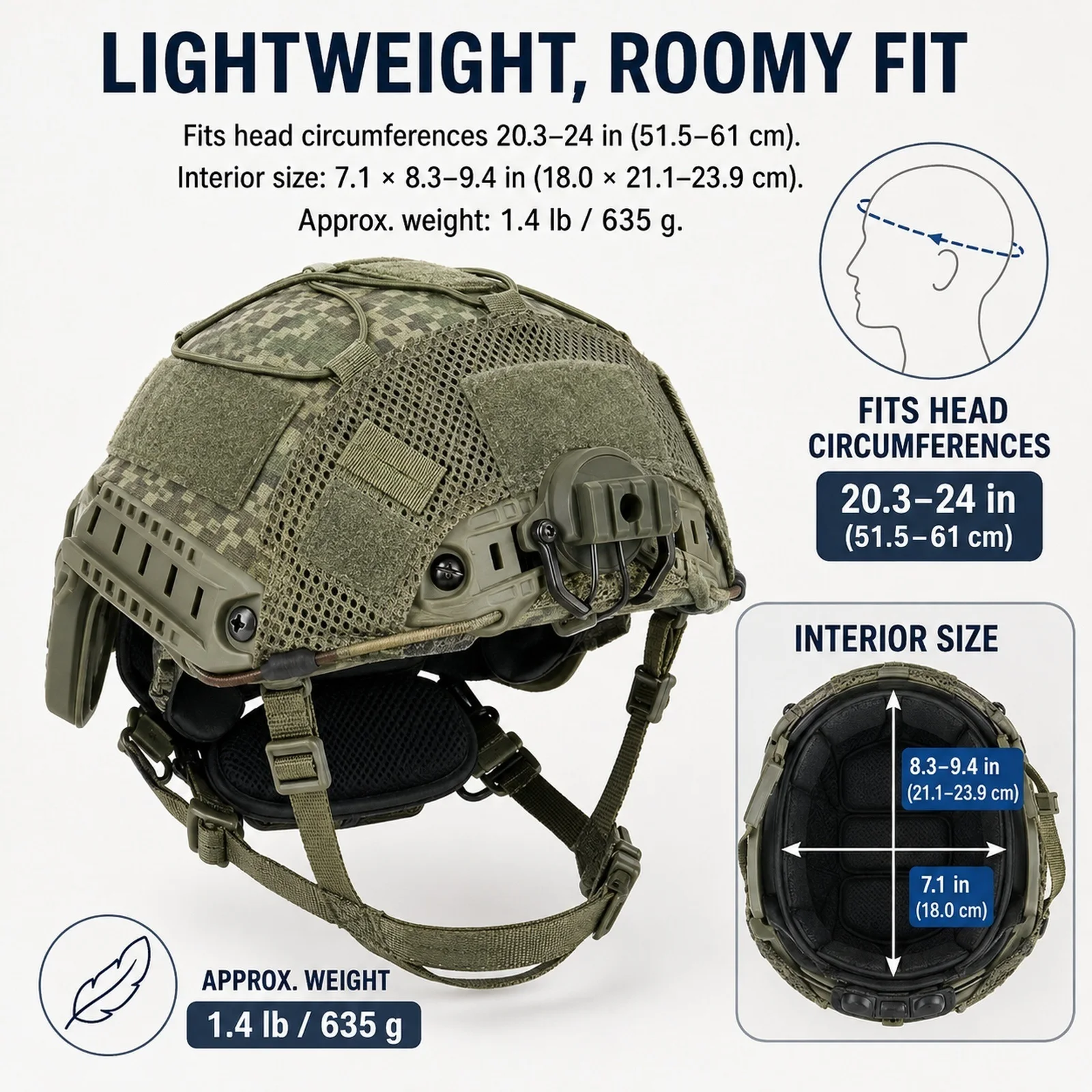Casco táctico de corte alto ajustable con auriculares y PTT - imagen 4