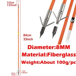 Flecha Fibra de Vidrio para Pesca Arco 33" Naranja Alta Visibilidad