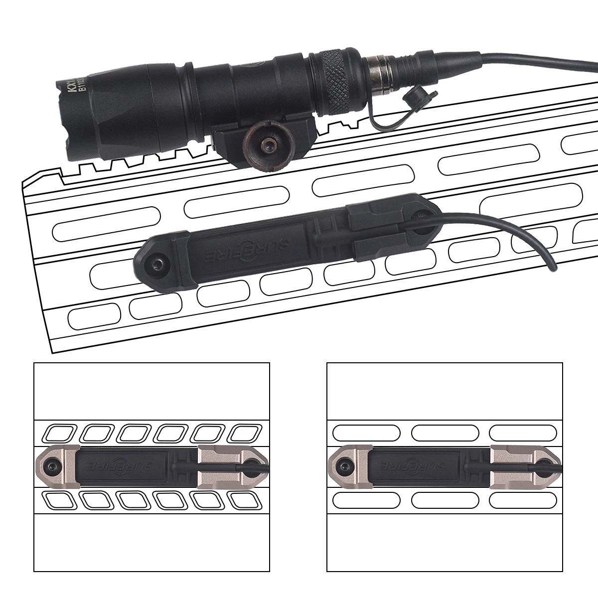 SureFire M600 linterna táctica 20 mm con interruptor ST07 y presión - imagen 2