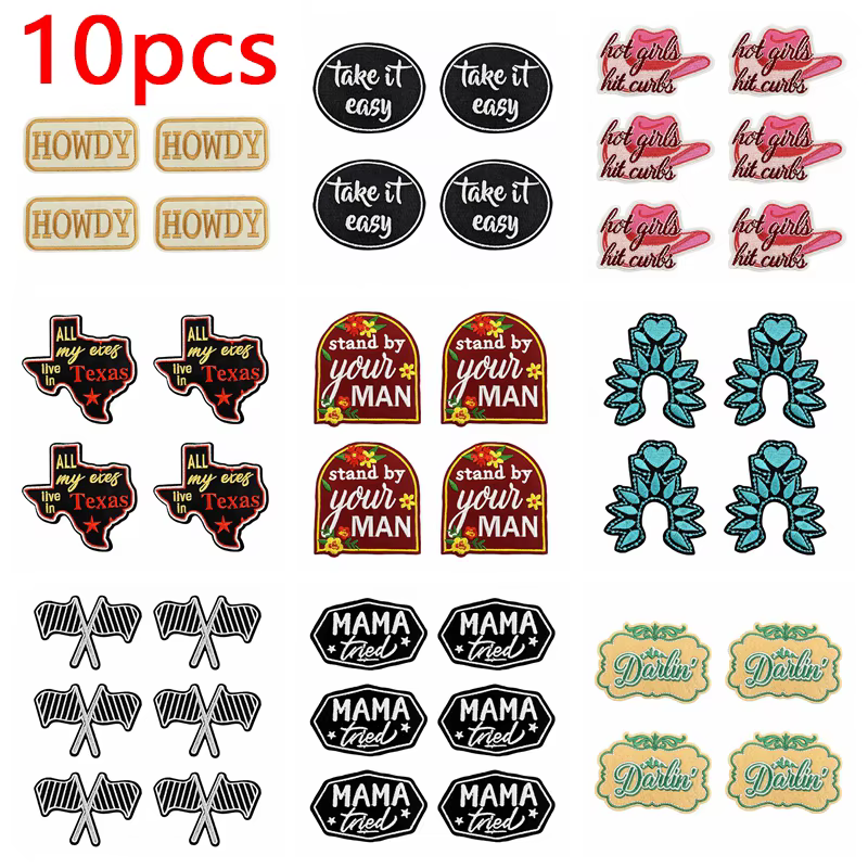Parche bordado letras personalizables estilo western para coser o planchar - imagen 5