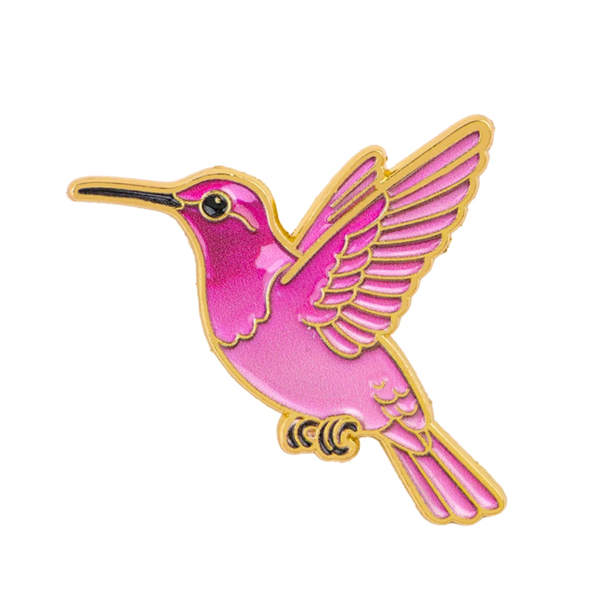 Pin de esmalte de colibrí colorido