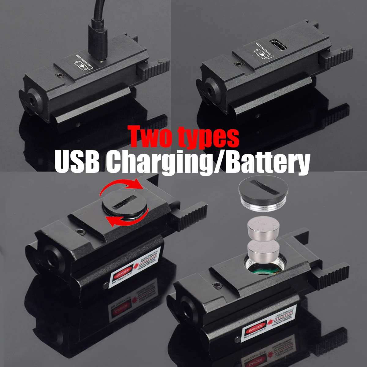 Linterna Táctica LED Verde y Roja USB Recargable para Glock - imagen 4