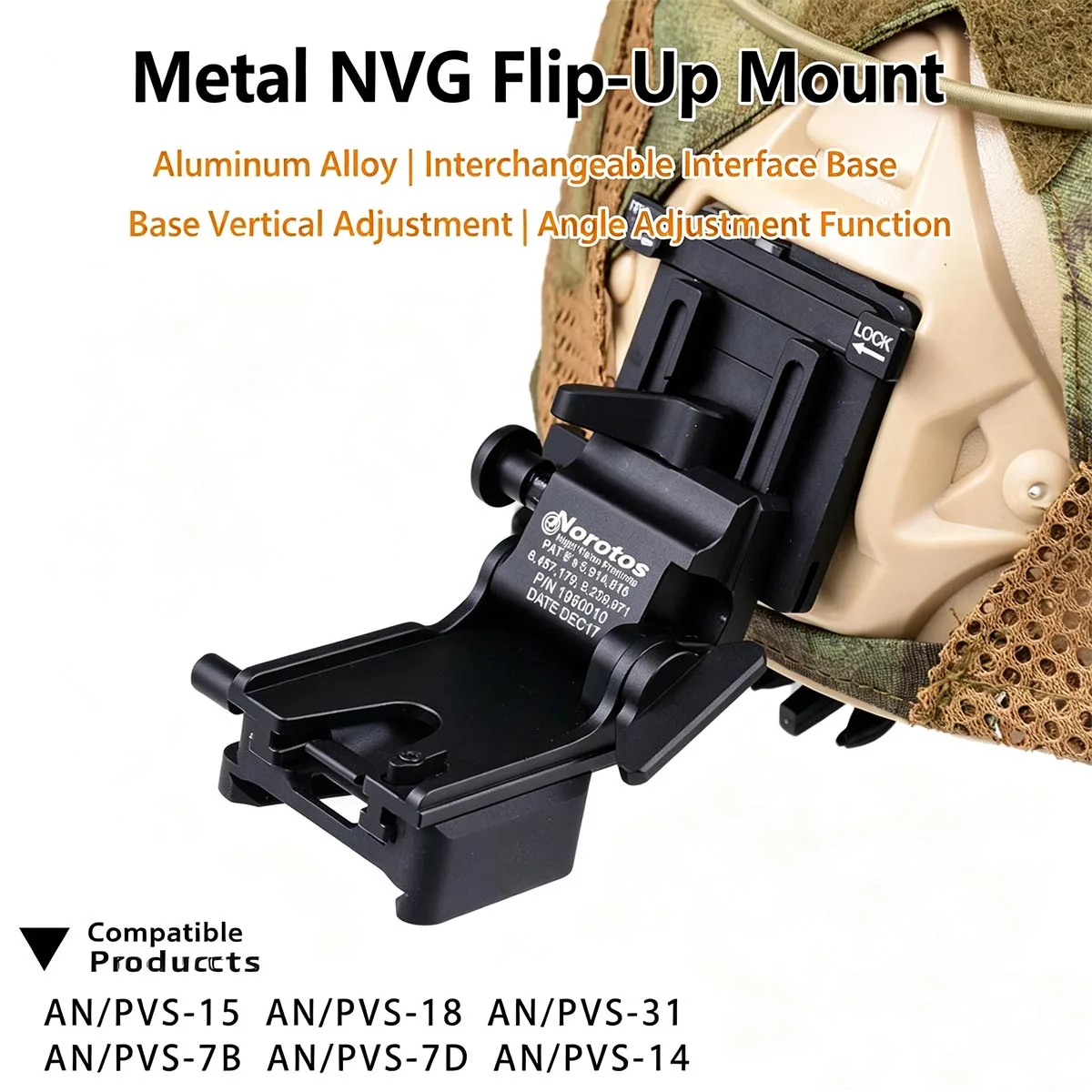 Soporte metálico para casco NVG con montura para gafas de visión nocturna