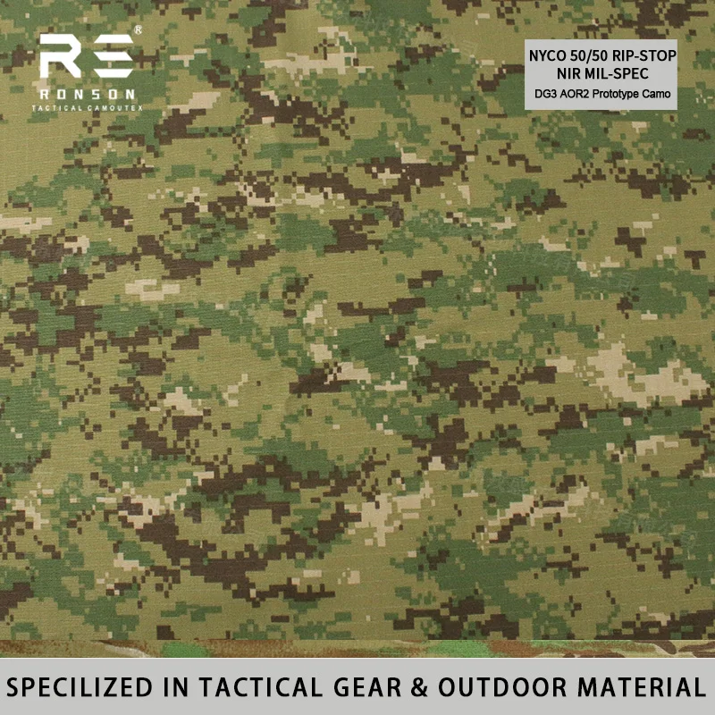 Tejido táctico ripstop camuflaje AOR2, nylon-algodón NYCO militar