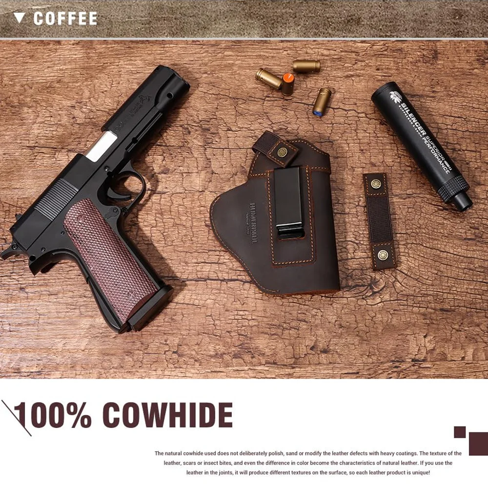 Funda táctica de pistola IWB/OWB de cuero compacta ambidiestra - imagen 2