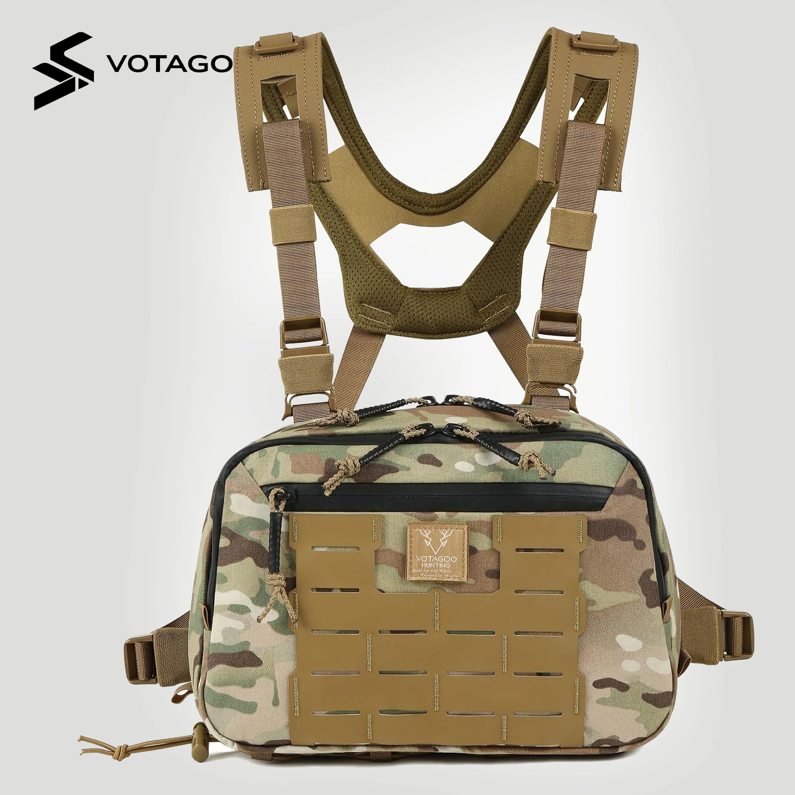 VOTAGOO Bolsa táctica MOLLE para pecho Hypalon y Cordura 500D - imagen 3