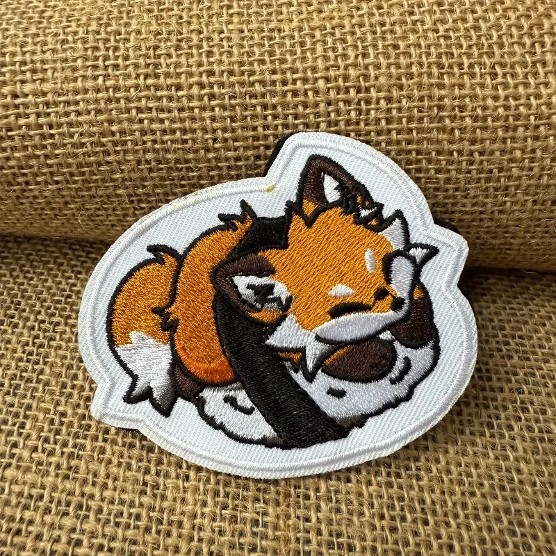 Parche táctico bordado zorro durmiente - insignia animal para chaleco - imagen 5