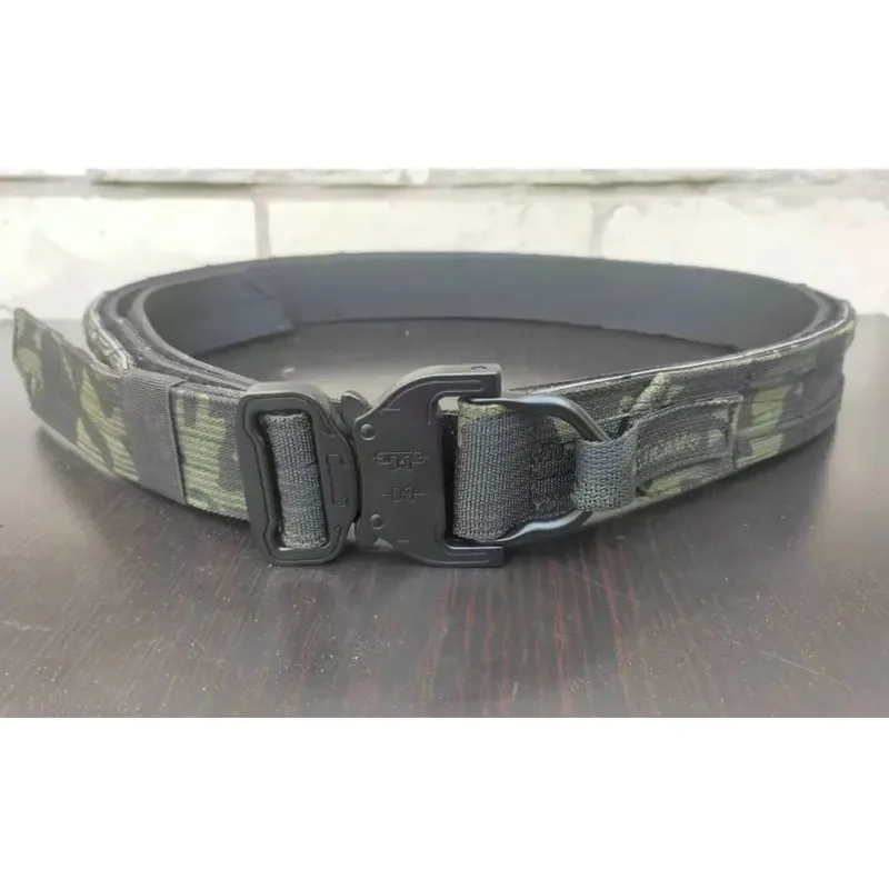 Cinturón táctico MOLLE Multicam Airsoft doble capa para batalla - imagen 2