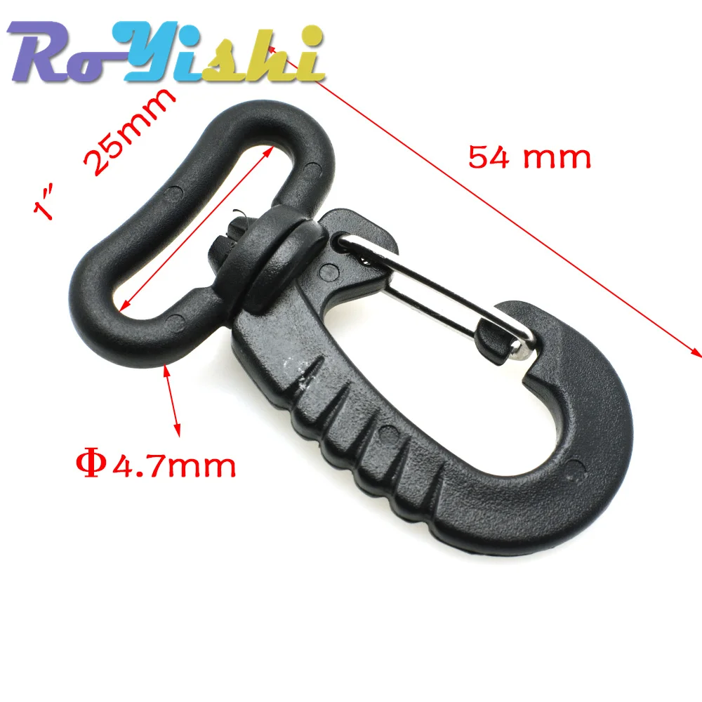Mosquetón plástico giratorio negro MOLLE – Enganche rápido táctico - imagen 5