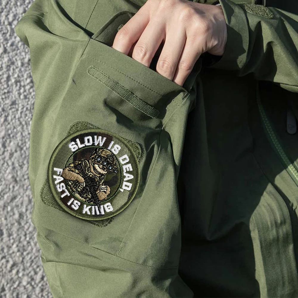 Parche táctico de velcro gancho y bucle moral lento es suave airsoft - imagen 2