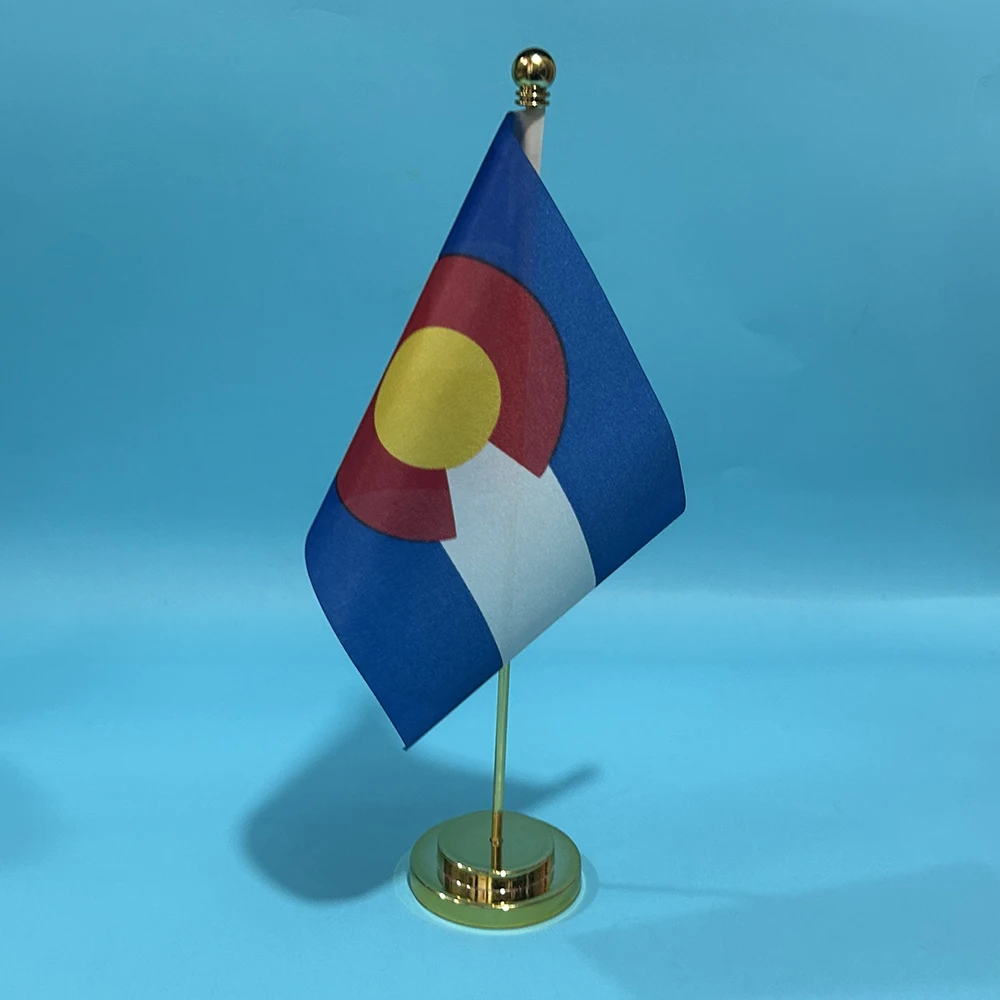 Bandera de Colorado pequeña de poliéster para escritorio oficina - imagen 5