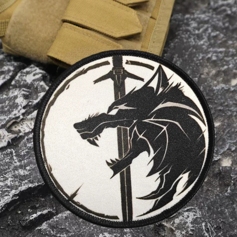 Parche militar lobo con velcro gancho y bucle para chaleco - imagen 2