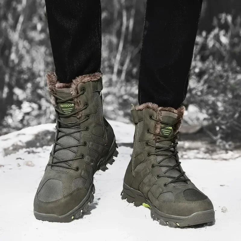 Botas tácticas invierno hombre – Felpa térmica outdoor militar - imagen 5