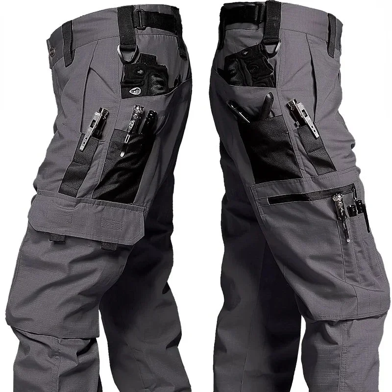 Pantalones tácticos cargo rectos de senderismo con bolsillos