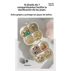 Pastillero portátil con compartimentos para viaje y medicación